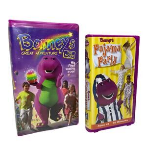 Barney's VHS Movies Bundle- Barney's Great Adventure and Pajama Party